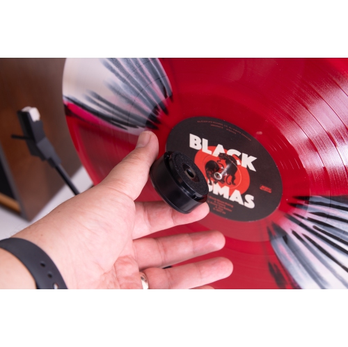 Fuse GLD Vertical Vinyl Record Player with Gold Trim, External Speakers, Audio Technica Needle, and Bluetooth In/Out