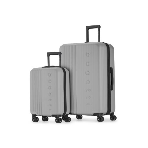 Bugatti - The Classic 2 Piece Hardside Luggage Set with Expansion - Grey