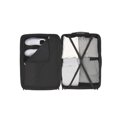 Grosse valise de cabine rigide avec extension Lisbon de Bugatti - Rose