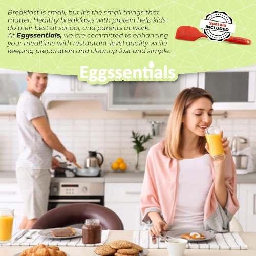 Eggssentials 6-Cup Nonstick Stainless Steel Egg Poacher Pan with Glass Lid and Spatula