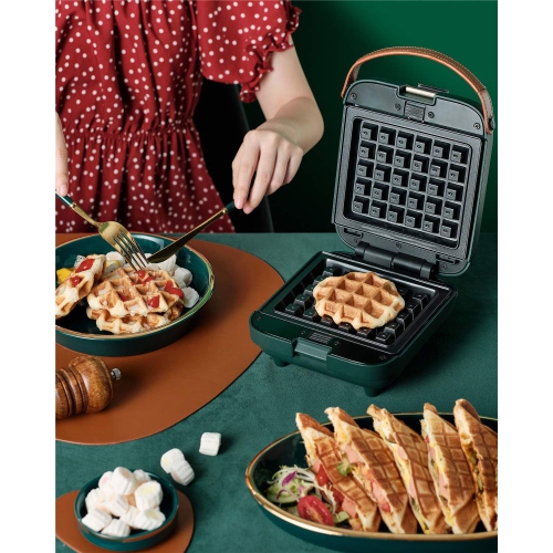 GeBogy 3-in-1 Sandwich, Waffle & Eggette Maker, Non-Stick Coated, Portable Electric Panini Press