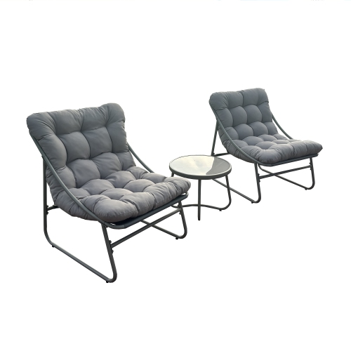 Deko Living Outdoor Modular Bistro Set with Beige Cushion Set