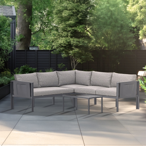 DEKO LIVING  5 Place Seating Outdoor Sofa And Table Set In Gray