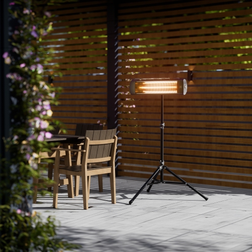 Image 1 of 4.. Deko Living 1500W Hanging Infrared Stand Heater with Carbon Fiber