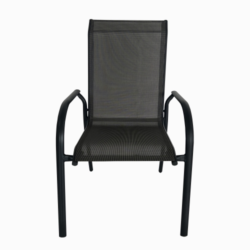 Deko Living 4 Place Seating Grey Outdoor Aluminum Round Patio Dining Table and Stackable Chairs Set