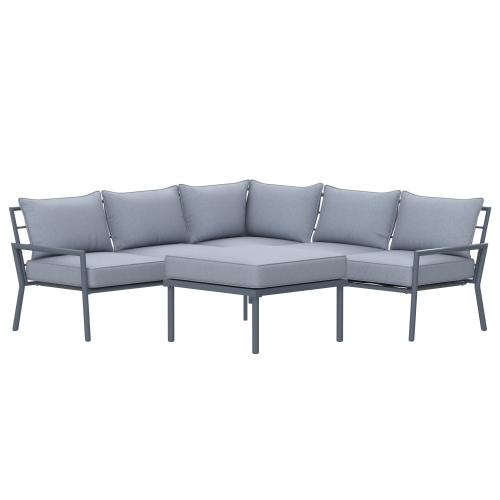 Deko Living 5 Place Seating Outdoor Gray Sofa and Ottoman Set