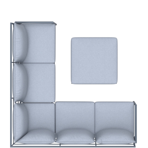 Deko Living 5 Place Seating Outdoor Gray Sofa and Ottoman Set