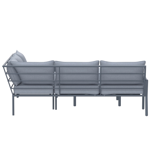 Deko Living 5 Place Seating Outdoor Gray Sofa and Ottoman Set