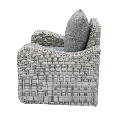 Deko Living 5 Place Seating Gray Outdoor Wicker Sofa and Sofa Chair Set with Table