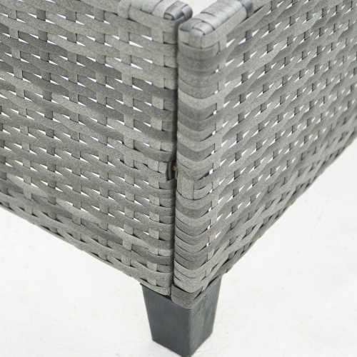 Deko Living 8 Piece Gray Outdoor Sectional Wicker Sofa Chairs and Tables with Interchangable Blue and Gray Cushion Covers