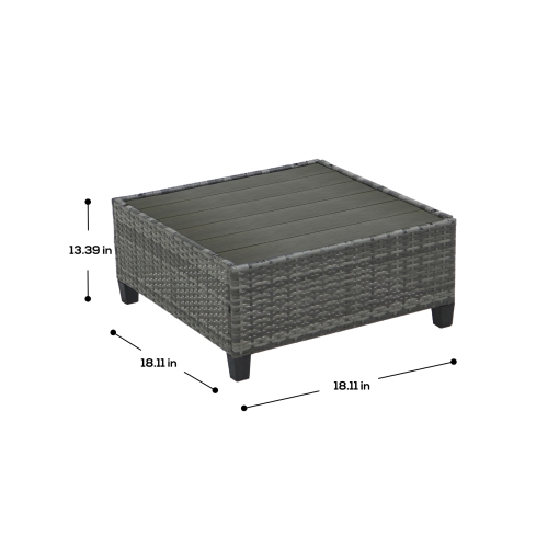 Deko Living 8 Piece Gray Outdoor Sectional Wicker Sofa Chairs and Tables with Interchangable Blue and Gray Cushion Covers