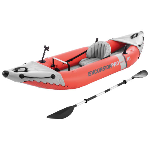 Kayak gonflable de 10 pi pour 1 personne Excursion Pro K1 d'Intex - Gris