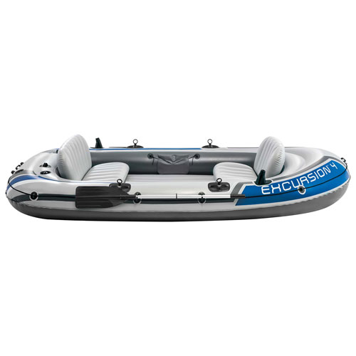 Intex Excursion 10Ft. 4-Person Inflatable Boat with Oars - Blue