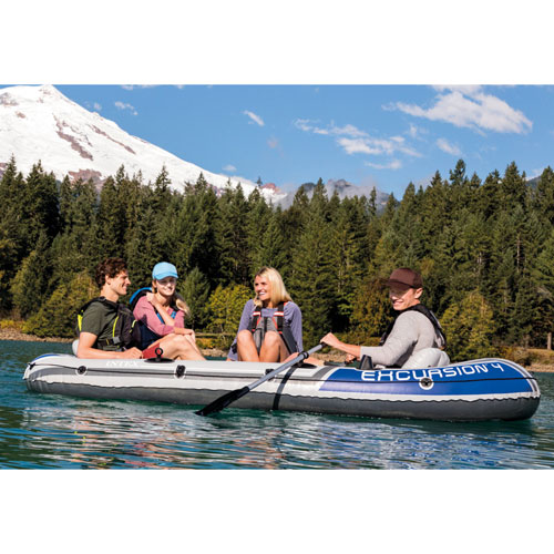 Intex Excursion 10Ft. 4-Person Inflatable Boat with Oars - Blue