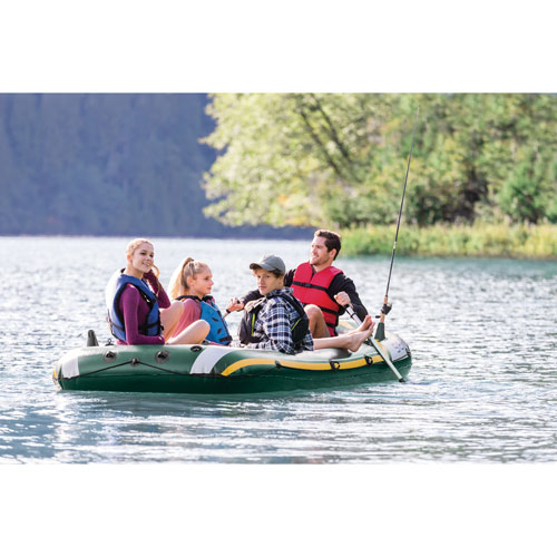 Image 1 de 4.. Bateau gonflable pour 4 personnes de 11,5 pi avec rames Seahawk d'Intex - Vert