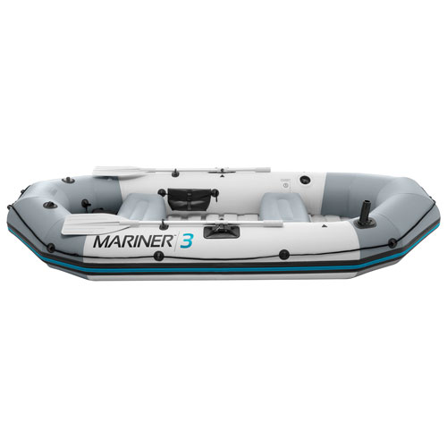 Image 1 de 7.. Bateau gonflable de 9,75 pi pour 3 personnes avec rames Mariner d'Intex - Bleu