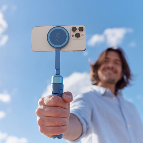 Mini trépied magnétique pour téléphone intelligent SnapStand de ShiftCam - Geai bleu