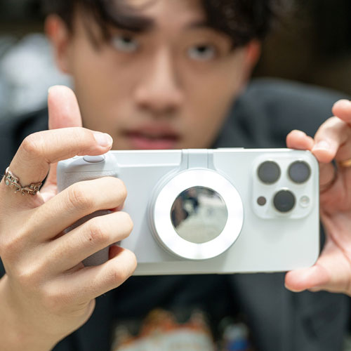 Support de lampe magnétique avec miroir SnapPocket pour téléphone intelligent de ShiftCam - Pierre