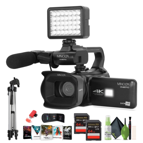 Ensemble avec caméscope MN4KPRO UHD 4K60 de Minolta, carte mémoire SDHC/SDXC UHS-I 2x 64&nbsp;Go