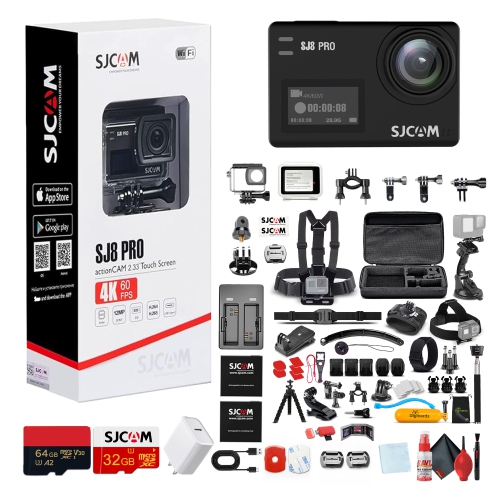 SJCAM  Sj8 Pro 4K Uhd Action Camera Accessory Bundle