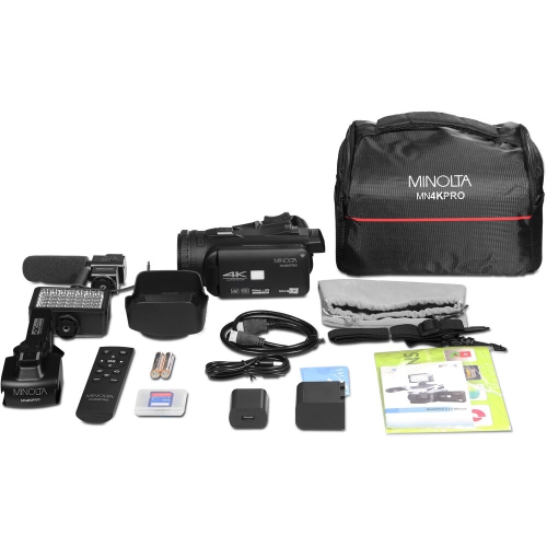 Minolta MN4KPRO UHD 4K60 Camcorder Kit,2x 128GB SDHC/SDXC UHS-I Card Memory Card