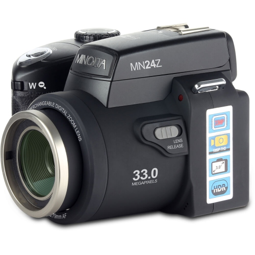 33&nbsp;Mpx MN24Z DE MINOLTA avec mise au point automatique/appareil photo FHD 1080p avec objectif, carte mémoire 128&nbsp;Go