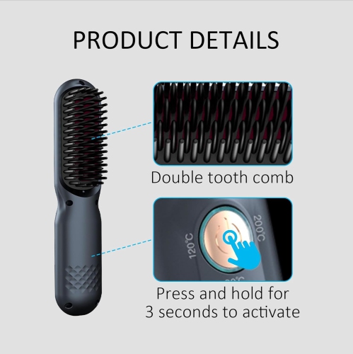 Wireless hair straightener, negative ions, no hair damage, portable mini curling iron, rechargeable hair straightener - ceramic teeth, anti-frizz