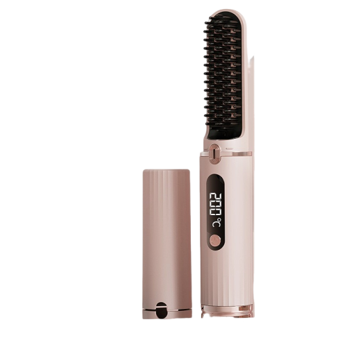 Brosse lissante rechargeable sans fil – Longue autonomie, arrêt automatique, ions négatifs pour fer plat