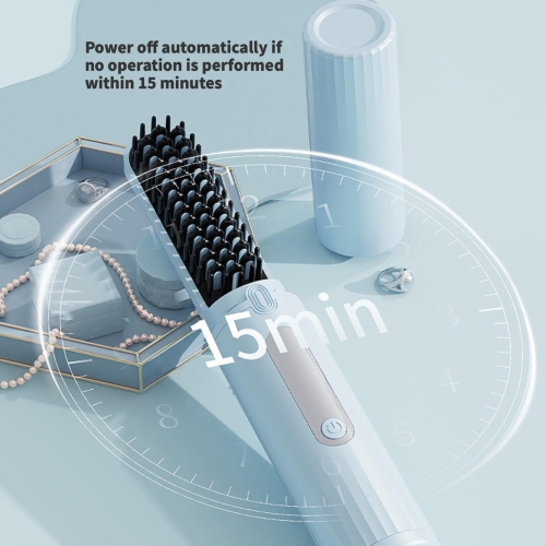 Cordless Rechargeable Straightening Brush - Long Battery Life, Auto Shutoff, Straightener Negative Ions, 4 Heat Levels, Travel-Friendly Negative Ions