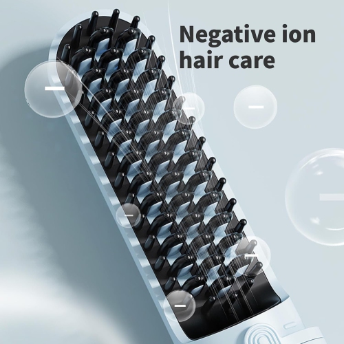 Cordless Rechargeable Straightening Brush - Long Battery Life, Auto Shutoff, Straightener Negative Ions, 4 Heat Levels, Travel-Friendly Negative Ions