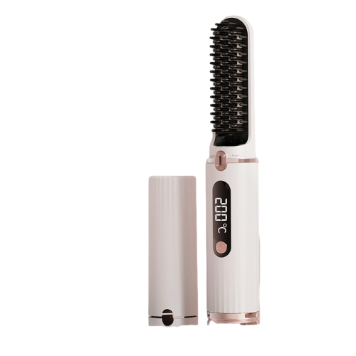 Salon Grade Cordless Curling Iron - Long Use, 4 Heat Levels, Travel-Friendly Negative Ions Non-Destructive Straightening Brush