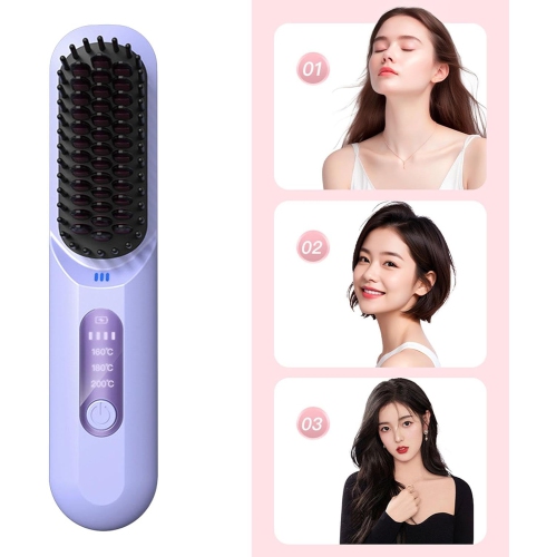 2-in-1 USB Hair Straightener and Curler - Portable, Fast Heating, Adjustable Temperature, Lightweight, Anti-Frizz