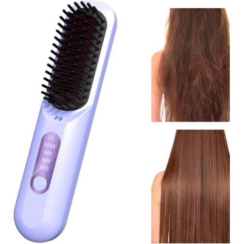 2-in-1 USB Hair Straightener and Curler - Portable, Fast Heating, Adjustable Temperature, Lightweight, Anti-Frizz