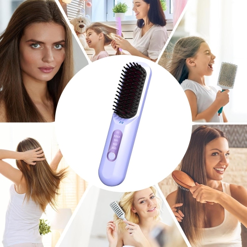 2-in-1 USB Hair Straightener and Curler - Portable, Fast Heating, Adjustable Temperature, Lightweight, Anti-Frizz