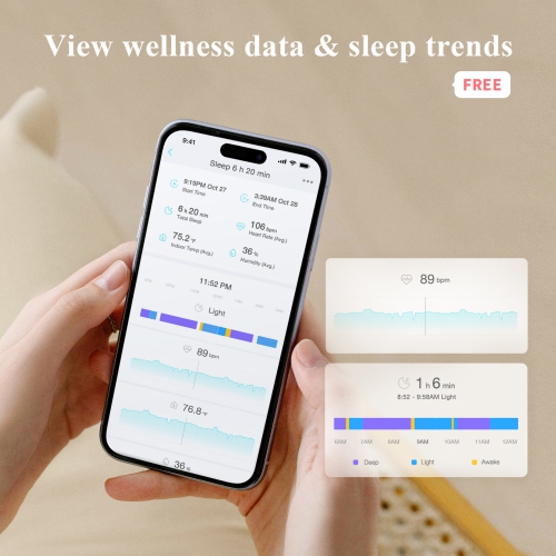 Sense-U Smart Sock Shoe Baby Monitor with On-Device Sleep Indicator & Notifications, Track Heart Rate, Movement, Sleep Patterns, Naps from Anywhere