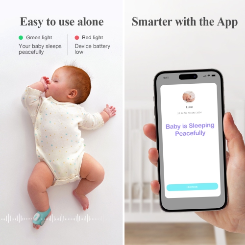 Sense-U Baby Smart Sock Shoe Baby Monitor, Track Sleep Patterns, Heart Rate, Movement for Peace of Mind, Infant Foot Monitor for Better Sleep, 0-12M