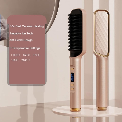Brosse à cheveux intelligente à température élevée&nbsp;: fer plat et fer à friser avec protection d'écran LCD