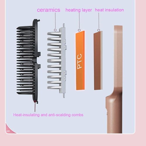 Brosse à cheveux intelligente à température élevée&nbsp;: fer plat et fer à friser avec protection d'écran LCD