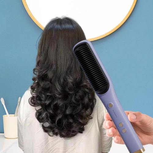 [Blue Purple] Nouveau fer plat sans fil pour usage domestique, fer plat portatif à ions négatifs qui n'endommage pas les cheveux, fer plat à double