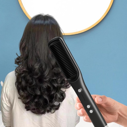 [Starry Black] Nouveau fer plat sans fil pour usage domestique, fer plat portatif à ions négatifs qui n'endommage pas les cheveux, fer plat à double