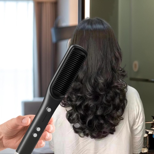 [Starry Black] Nouveau fer plat sans fil pour usage domestique, fer plat portatif à ions négatifs qui n'endommage pas les cheveux, fer plat à double