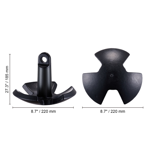VEVOR 12 LBS River Anchor, Boat Anchor Cast Iron Black Vinyl-Coated with Shackle,Marine Grade Mushroom Anchor for Boats Up To 10 ft,Impressive