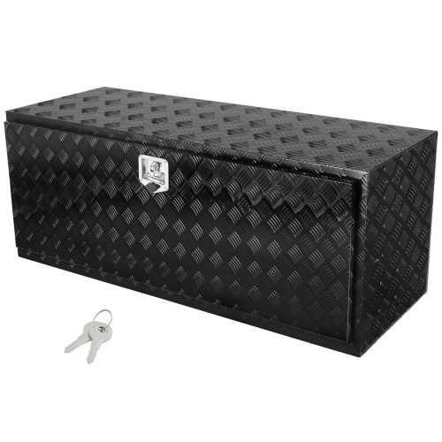 VEVOR 60" x 24" x 24" Underbody Truck Box, Pickup Storage Box, Heavy Duty Aluminum Diamond Plate Tool Box with Lock and Keys, Waterproof Trailer