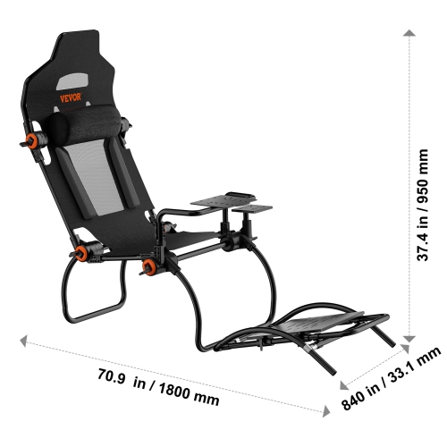 VEVOR G923/G920/G29Racing Wheel Stand Foldable For Logitech, Steering Wheel Stand & Foot Pedal Angle,Steel Driving Simulator Cockpit-Thrustmaster