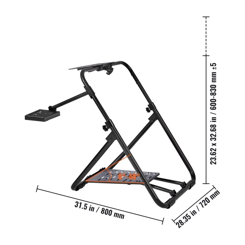 Support de volant de course pliable VEVOR, base universelle à hauteur réglable de Logitech et volant et pédale de course de Thrustmaster, cadre