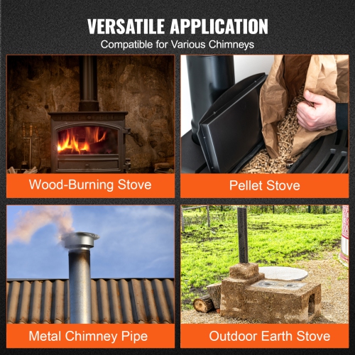 VEVOR 6 inch Chimney Cap, 304 Stainless Steel Round Roof Rain Cap, 11.81-inch Increased Caps, All Weather & Reinforced Screws & Easy Installation,