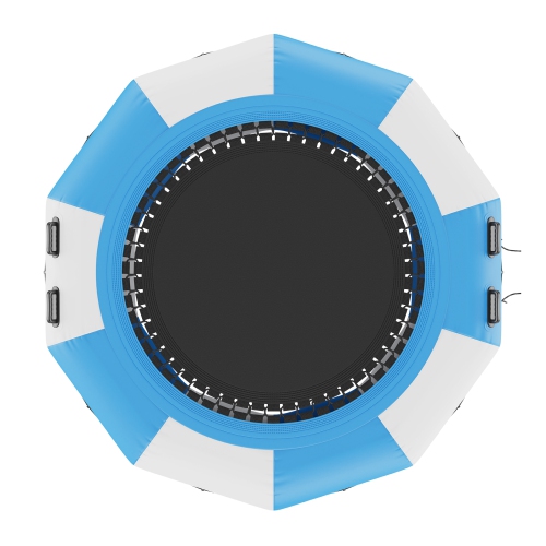 VEVOR 10ft Inflatable Water Bouncer, Recreational Water Trampoline, Portable Bounce Swim Platform with 3-Step Ladder & Electric Air Pump, Kids Adults