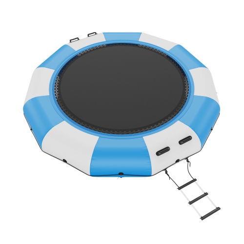 Siège sauteur gonflable VEVOR 13&nbsp;pi, trampoline récréative, plateforme de natation rebondissante portative avec échelle en 3 marches et pompe à