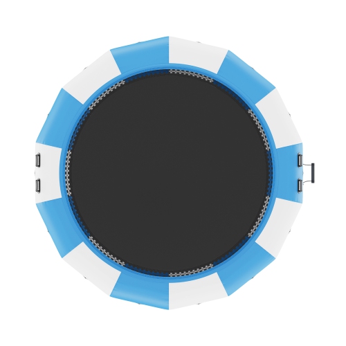 VEVOR 15ft Inflatable Water Bouncer, Recreational Water Trampoline, Portable Bounce Swim Platform with 3-Step Ladder & Electric Air Pump, Kids Adults