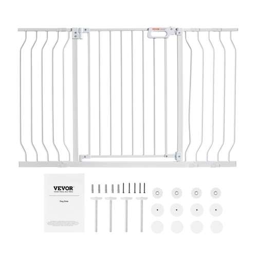 Image 1 of 9.. VEVOR 29.5"-51" Wide Baby Gate, 30" High, Dog Gate for Stairs Doorways, Easy Step Walk Thru Auto Close Child Gate Pet Security Gate with Pressure